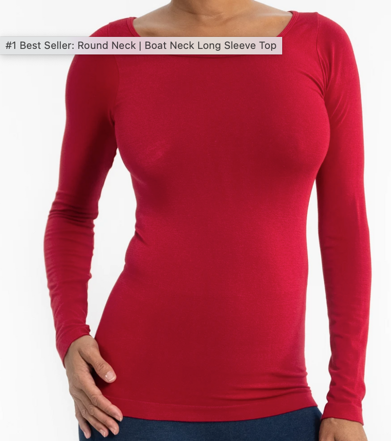 #L847 Stopping Time Long Sleeve Reversible Top (Red)
