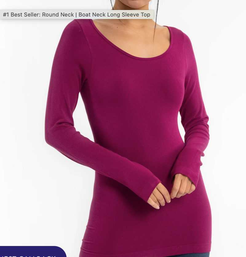 #L461 Stopping Time Long Sleeve Reversible Top (Berry)