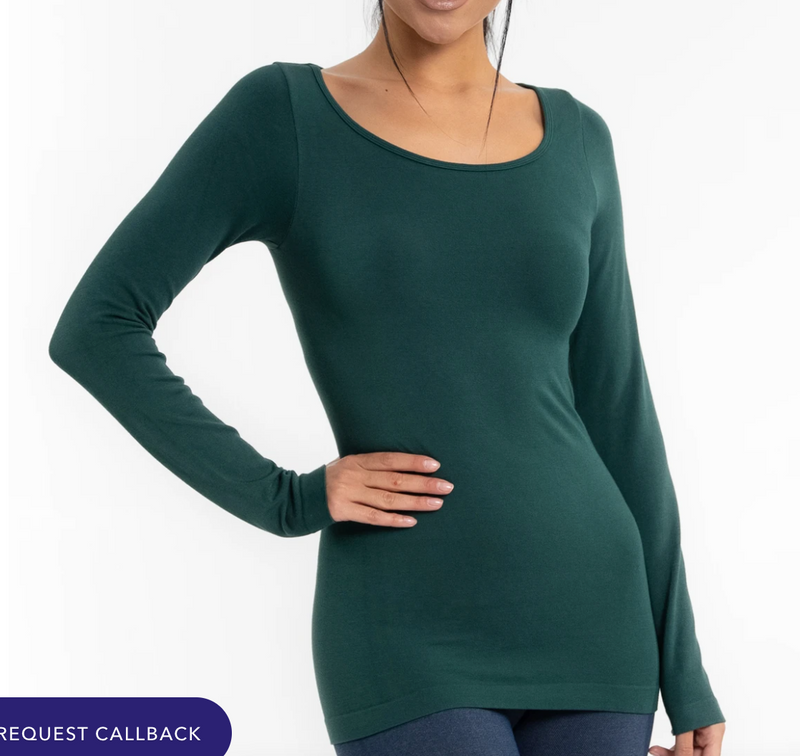 #L462 Stopping Time Long Sleeve Reversible Top (Evergreen)