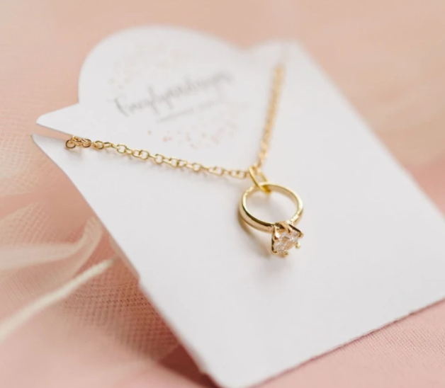 #L753 Gold Plated Ring Necklace(PREORDER)