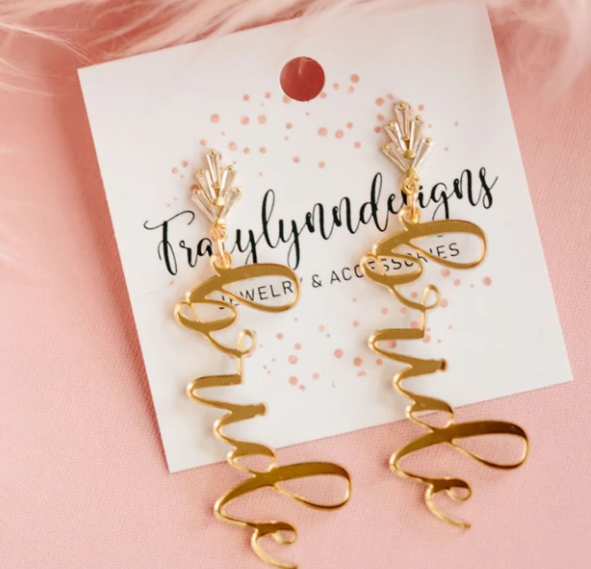 #L759 Gold Bling Bride Earrings (PREORDER)