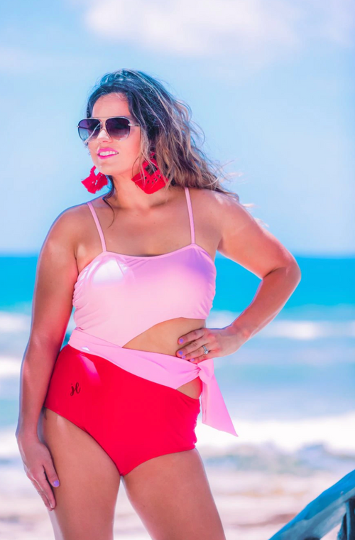 #M518 Under The Sun Swimsuit (Pink/Red)