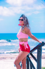 #M518 Under The Sun Swimsuit (Pink/Red)