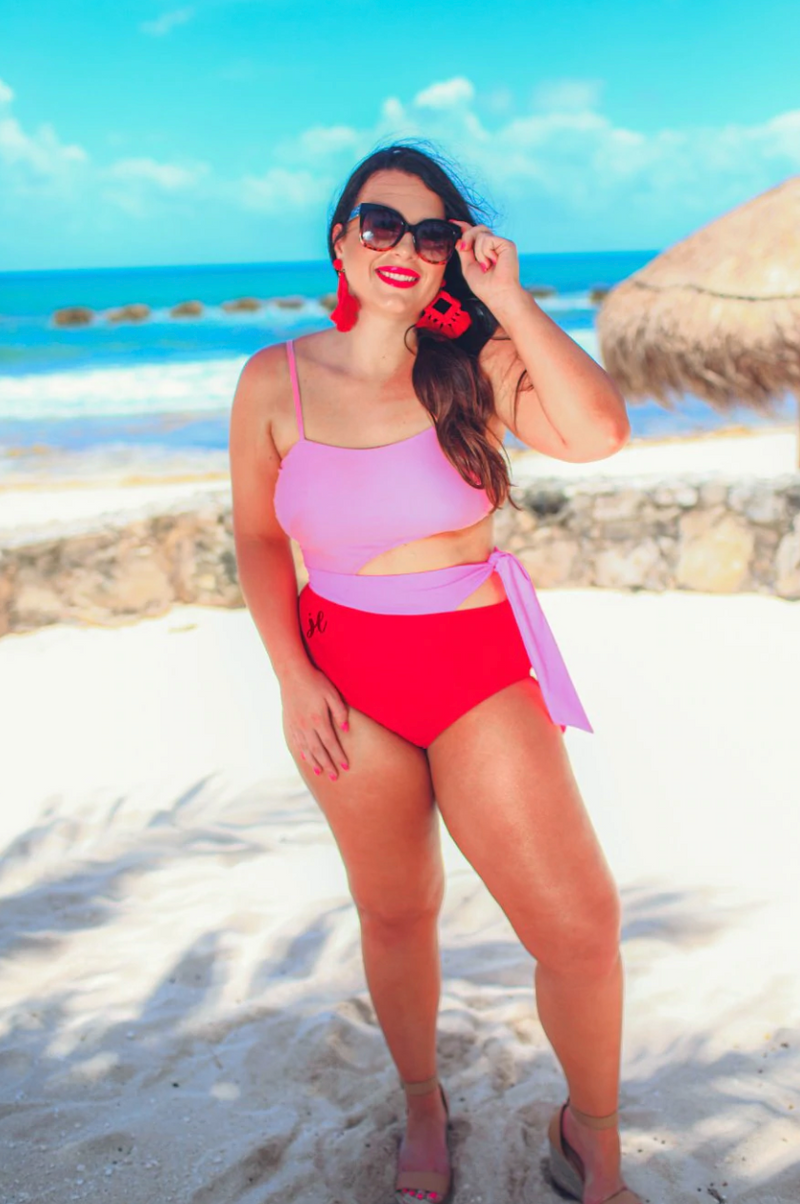 #M518 Under The Sun Swimsuit (Pink/Red)