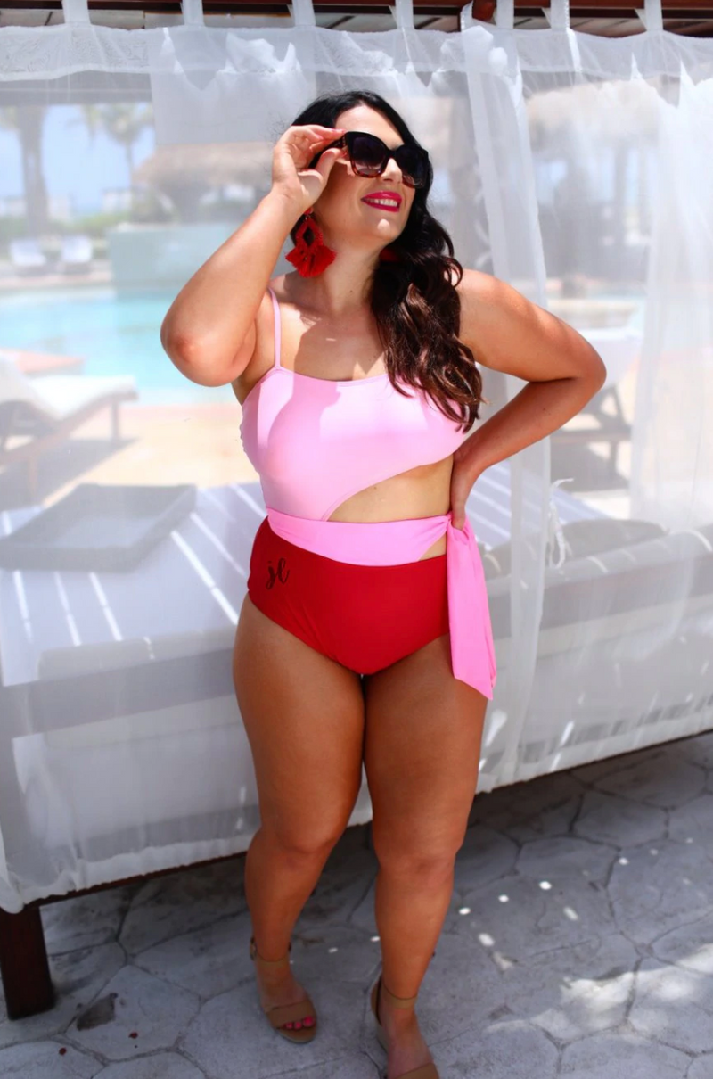 #M518 Under The Sun Swimsuit (Pink/Red)