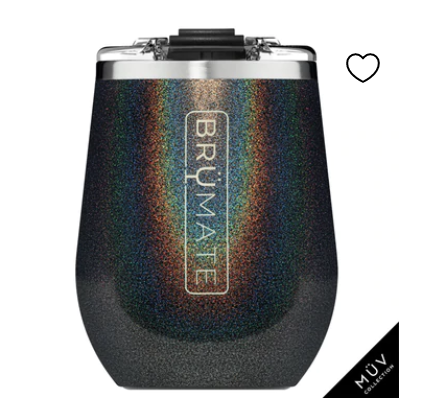 #M786 UNCORK'D XL MÜV 14OZ WINE TUMBLER GLITTER CHARCOAL