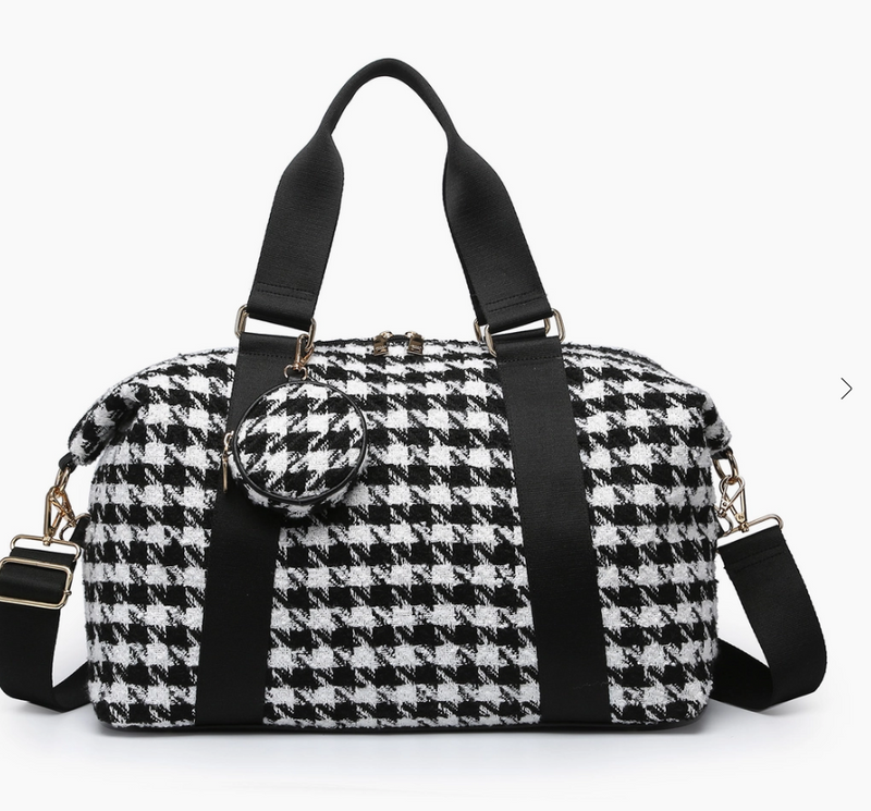 M2106HDST Rory Houndstooth Duffle w/ Guitar Straps