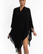 #N569 ARIES OPEN KNIT CARDIGAN WITH FRINGE