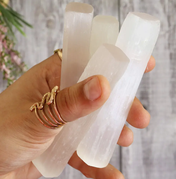 #P347 Natural Selenite Crystal Wand | Selenite Crystal