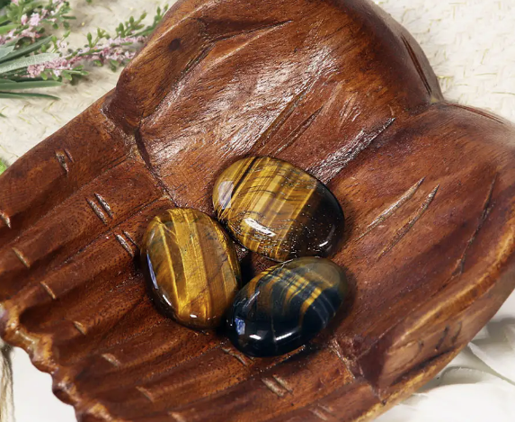 #P348 Palm Stone Tigers Eye | Crystal Palmstones