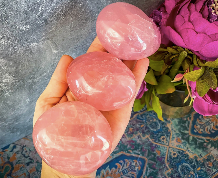 #P365 Gemmy Rose Quartz palm stone