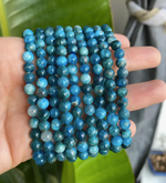 #P379 Blue Apatite Crystal Beaded Bracelet