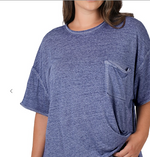 Melange Burnout Raw Tee - Casual  and Comfortable