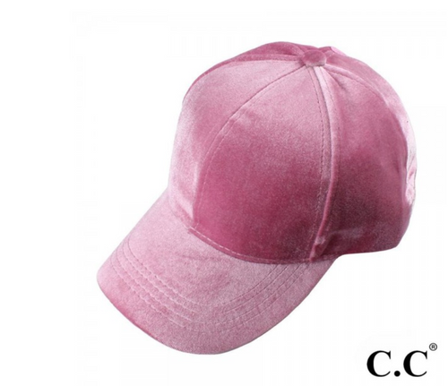 #H161 CC Velvet Ponytail Hat