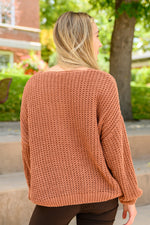 Seasonal Shift Long Sleeve Knit Sweater In Toffee