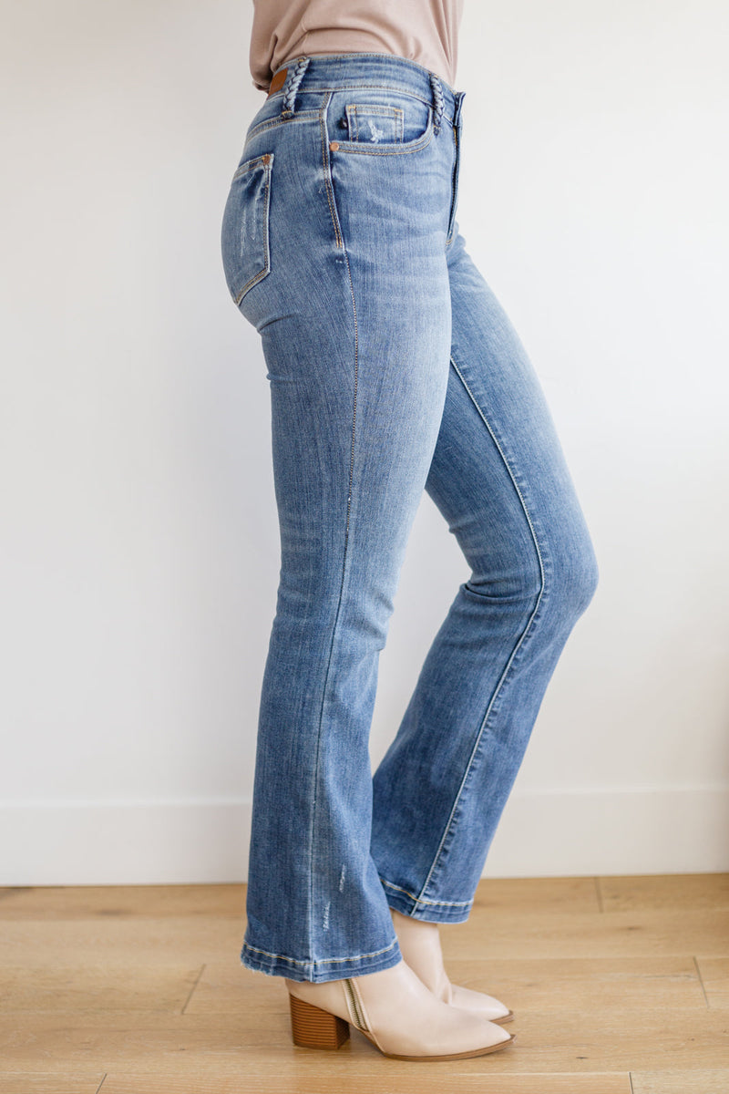 Shauna Mid Rise Braided Belt Loop Jeans – Iris & Rainbow Boutique