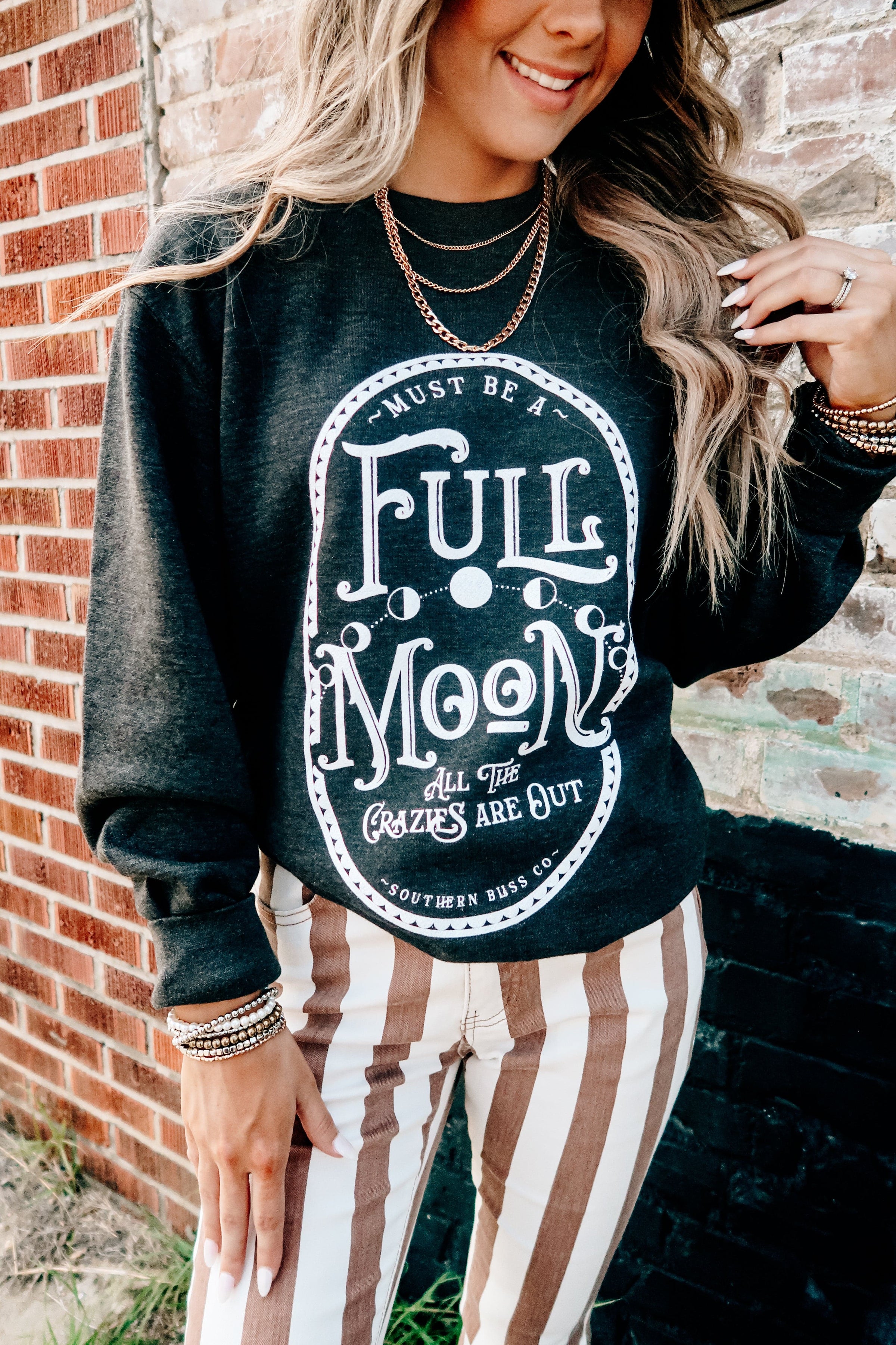 Full Moon Solid Sweatshirt Iris Rainbow Boutique