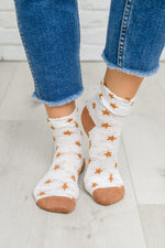 Star Design Socks In White