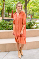 Stuck With You Vintage Overdye Dress In Rust