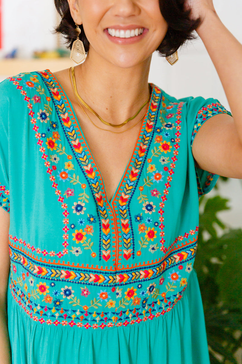 Sunrise In Morocco Embroidered Dress