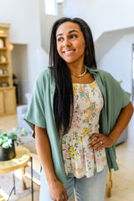 Sweet Simplicity Button Down Blouse in Sage