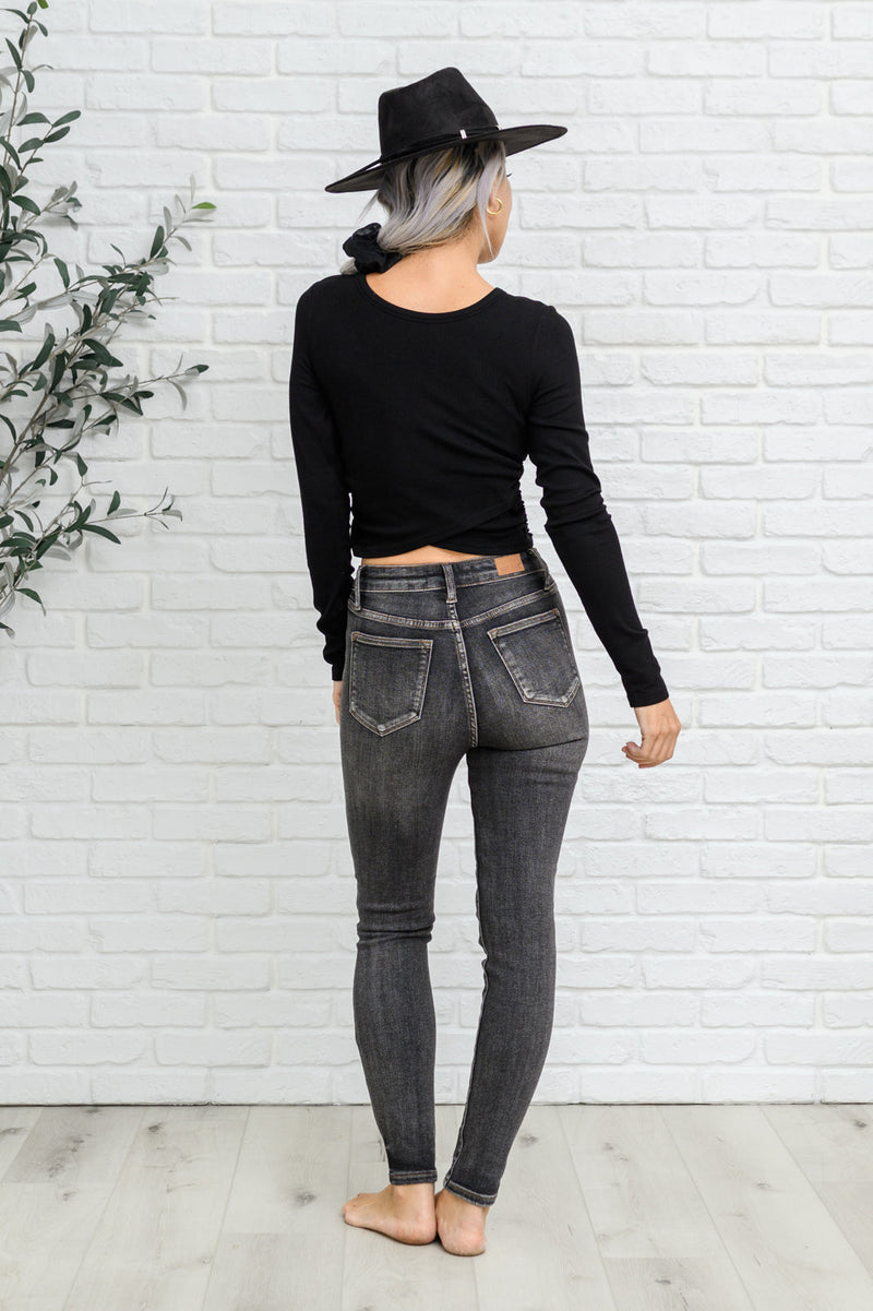 DON'T THINK TWICE PETITE DTT Petite Ellie High Waisted Skinny Jeans In  Washed Black for Women