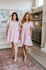 The Moment Checkered Babydoll Dress