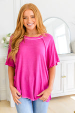 The Remix Oversized Mineral Washed T-Shirt in Magenta