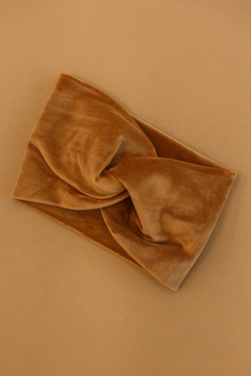 Velvet Twist Headband In Chestnut