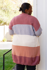 Warmest Soul Color Blocked Midi Length Cardi