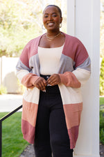 Warmest Soul Color Blocked Midi Length Cardi
