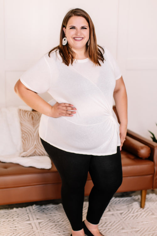 In A Bind Twist Front Top In Cream