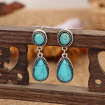 Turquoise Teardrop-Shaped Turquoise Drop Earrings