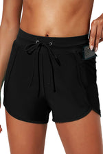 Zip Pocket Drawstring Swim Bottom