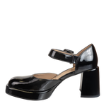 NAKED FEET - ESTONIA in BLACK PATENT Heeled Clogs