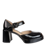 NAKED FEET - ESTONIA in BLACK PATENT Heeled Clogs