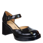 NAKED FEET - ESTONIA in BLACK PATENT Heeled Clogs