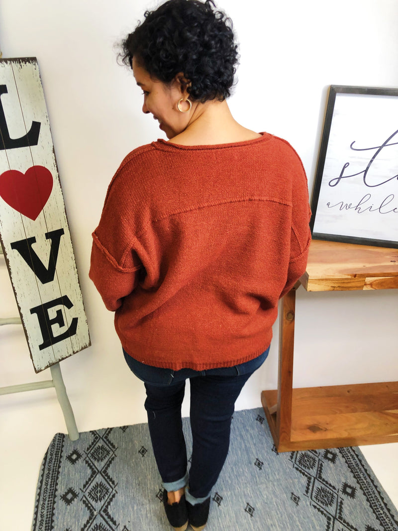 #L624 To Be Loved Sweater (Rust)