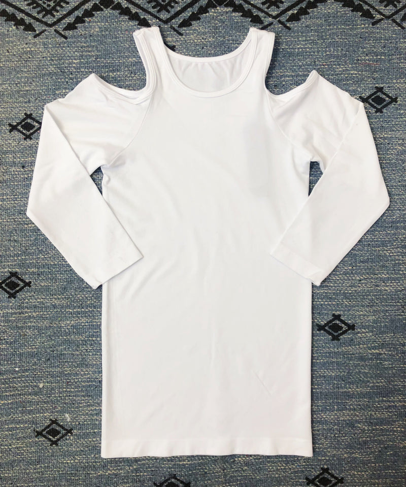 #L676 Sexy And Stunning Cold Shoulder Top (White)