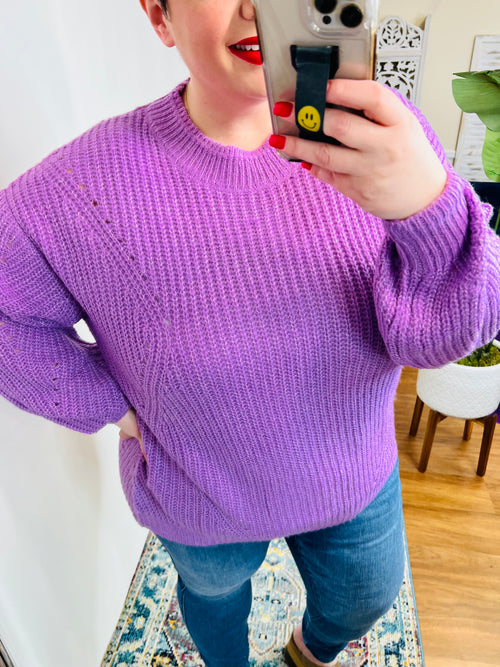 Cozy Knit Sweater In Orchid