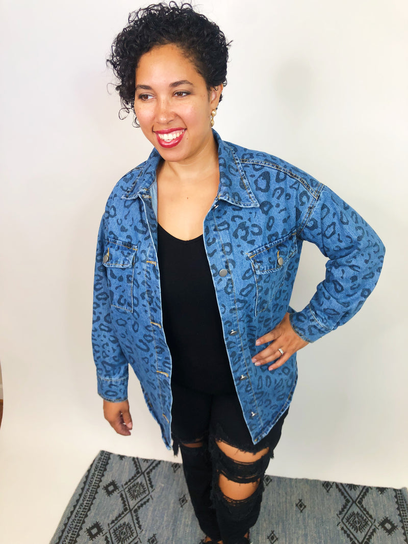 #K706 Spotted Denim Jacket