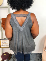 #K803 Trapped In Lace Sleeveless POL Top (Black)
