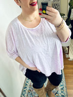 Hold Me Close Short Sleeve Top in Lavender BF65