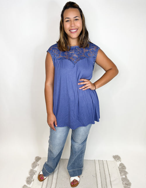 Smoke And Mirrors Capped Sleeve Lace Top