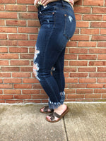 #A111 Uptown Girl Destroyed Fringe Judy Blue Skinny Jeans