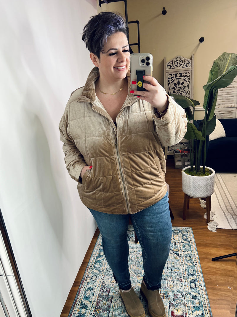 Nights On Broadway Jacket in Taupe