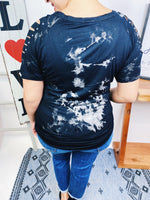 #L918 Moonlight Tie Dye Top (Black/Grey)