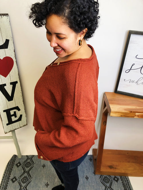 #L624 To Be Loved Sweater (Rust)