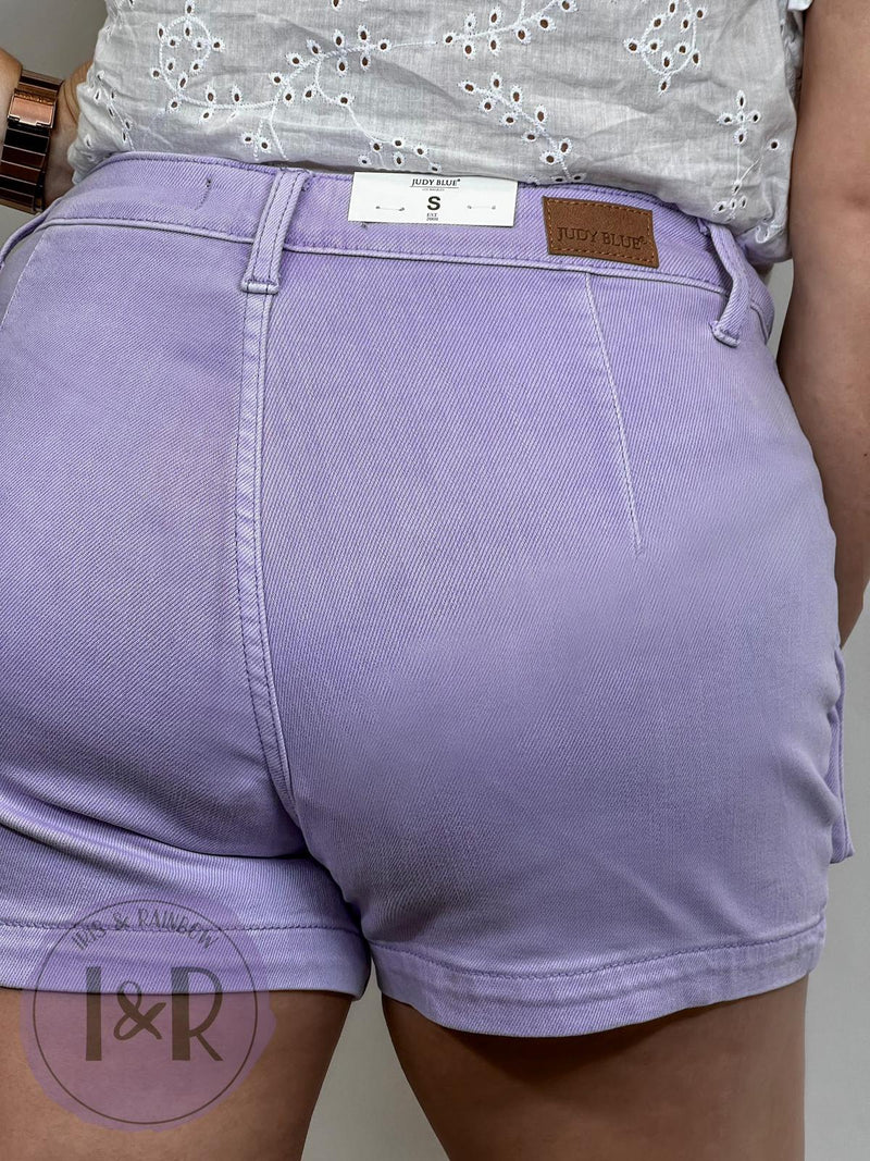 #P490 Lavender Cargo Shorts