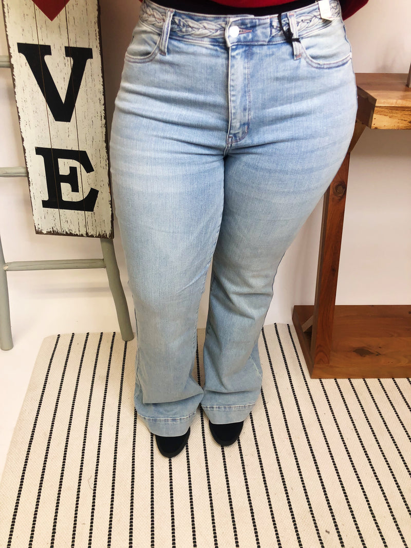 #M315 Braided On You Flare Judy Blue Jeans